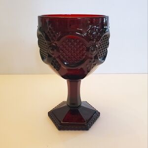 1982 Avon Cape Cod ruby glass goblet